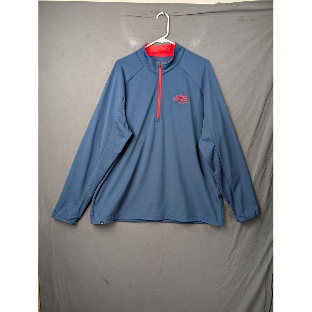 Adidas Mens Golf Climacool 1/4 Zip Pullover Blue Orange XL AE8797